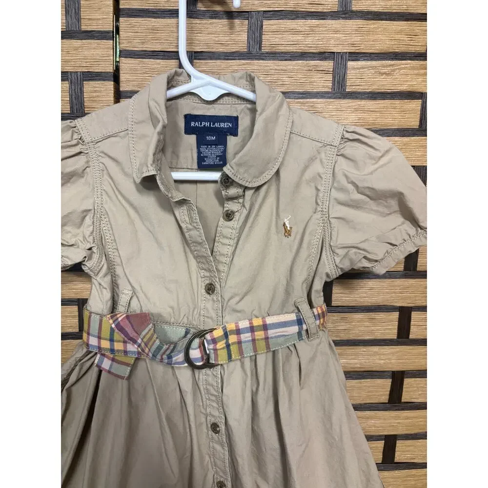 Ralph Lauren Khaki Belted Dress Size 18 Months